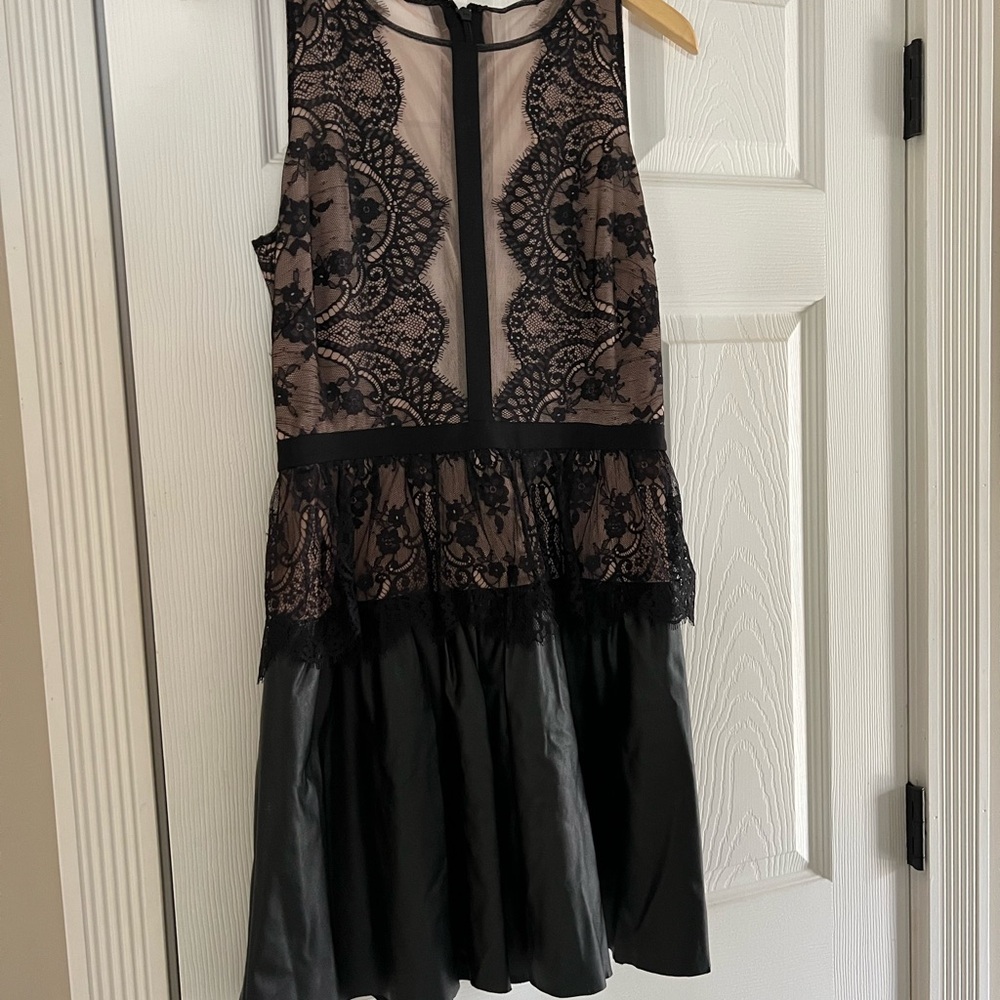 BCBG Black and Beige Lace Dress